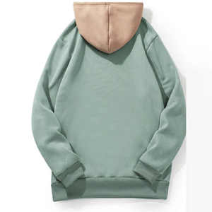 Pull à capuche épais en coton français pour hommes, épais, multi-poches, logo personnalisé, brodé numériquement, teint uni, 100% - Product Image 6