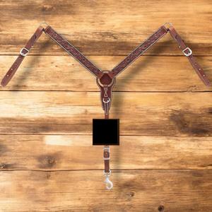 Pechera de Cuero para Caballo Estilo Western, Pechera para Montar a Caballo, Pechera Negra con Herrajes para Senderismo y Placer - Product Image 3