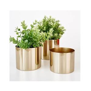 Lot de 3 pots de fleurs en métal doré élégants pour la décoration de la maison et du salon Conteneur d'herbes aromatiques à prix raisonnable - Product Image 5