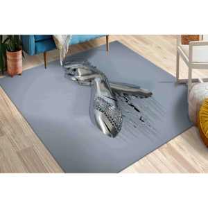 3D Silver Hand Printed <b>Rug</b>, Easy to Clean, Large <b>Outdoor</b> Gift,Nonwoven Thin <b>Rug</b> - Product Image 1