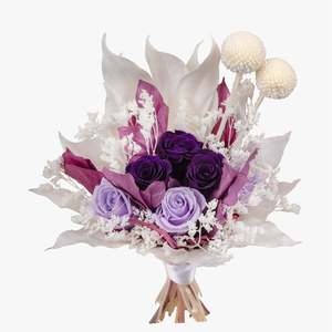 Mystic Orchid Preserved Dried Flower Bouquet in Square <b>Box</b> Natural Material for Mother's Day and Valentine's Day Gifts - Product Image 1