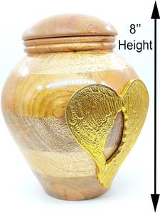 Handmade Wooden Angel Wings <b>Urn</b> <b>for</b> Adult <b>Human</b> <b>Ashes</b> with Velvet Bag Cremation <b>Urns</b> <b>for</b> <b>Ashes</b> Decorative <b>Urns</b>- (Golden Wings) - Product Image 4