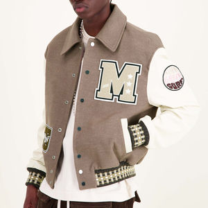 Chaquetas de hombre con letras universitarias personalizadas para escuela secundaria con parche de chenilla Lana de color con mangas completas Chaqueta de diseño personalizado para hombre - Product Image 2