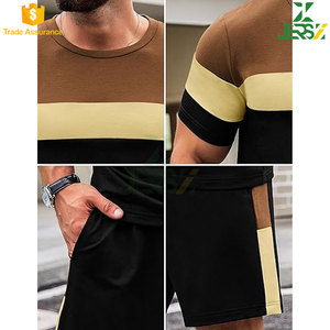 Conjunto Deportivo de Verano para Hombre, Talla Grande, Camiseta de Manga Corta con Bloques de Color y Pantalones Cortos, 2 Piezas, Ropa Deportiva Informal de Secado Rápido - Product Image 5