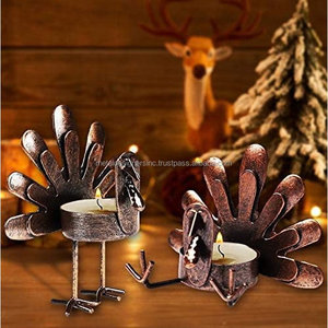 ชุดเชิงเทียน6ชิ้นโลหะสำเร็จสีบรอนซ์ชุดไก่งวงนั่งในวันขอบคุณพระเจ้าสำหรับตกแต่งโต๊ะในครัว - Product Image 5