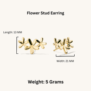 สินค้ามาใหม่สำหรับผู้หญิงต่างหูเม็ดเดี่ยวรูปดอกไม้ประดับด้วยทองคำ14K สีเหลืองเครื่องประดับแฟชั่นสวยงามมีดีไซน์คลาสสิกสำหรับงานเลี้ยง - Product Image 3