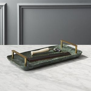 Plateau en marbre, organisateur élégant pour les comptoirs de cuisine, pour contenir des bouteilles d'huile, des pots à épices et des ustensiles, avec une élégance classique en pierre - Product Image 6