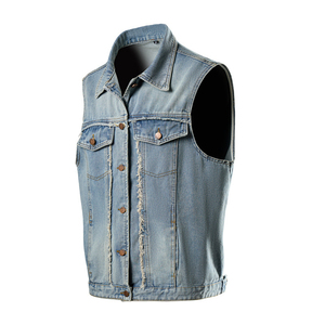 Chaleco Vaquero Azul Premium sin Mangas para Hombre, Transpirable, de Alta Calidad, Personalizable, Ropa Exterior Informal de Invierno - Product Image 2