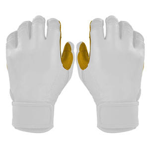 Prix de gros Service OEM Gants de frappe de baseball en cuir Cabretta durable blancs et jaunes Gants d'entraînement sportif - Product Image 6