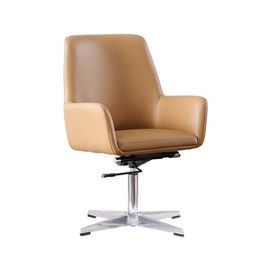 Chaise de bureau exécutive moderne à dossier croisé, ergonomique, réglable en hauteur, avec base en acier inoxydable, pivotante et à roulettes, pour homme - Product Image 1