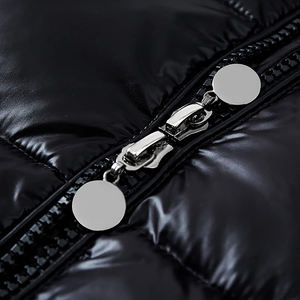 Doudounes pour hommes avec fermeture éclair couleur noire vêtements de mode respirant coupe-vent doudoune pour l'hiver - Product Image 5