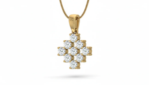 Pendentif carré en diamant brillant de luxe en or blanc 18 carats avec de véritables diamants naturels, bijoux fins élégants et modernes pour femmes, cadeau - Product Image 4