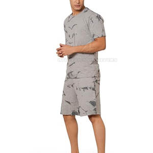 กางเกงขาสั้นและเสื้อเชิ้ตลำลองผ้าฝ้ายผู้ชายสำหรับฤดูร้อน-ตัวเลือกการออกแบบที่กำหนดเอง - Product Image 3