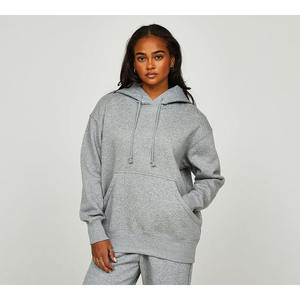 Ensemble deux pièces classique pour femmes, pull à capuche et pantalon de jogging, uni, vintage, doux, pour tous les jours - Product Image 2