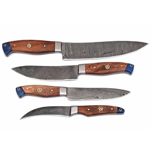 Ensemble de couteaux de chef en acier Damas à 67 couches, multi-tailles, manche en bois ambidextre, haute durabilité, prêt à l'emploi en cuisine, fabriqué à la main - Product Image 5