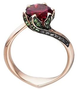 Ruby & Diamond <b>Ring</b> for Women Flower <b>Set</b> <b>Ring</b> 925 Sterling <b>Silver</b> Engagement <b>Ring</b> & Other Diamond Jewelry - Product Image 2