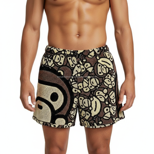 กางเกงขาสั้นผู้ชายลายกราฟิกขายส่ง ระบายอากาศได้ดี รับผลิตแบบ OEM พิมพ์ลายเต็มตัว ดีไซน์ศิลปะ ฤดูร้อน 2026 สไตล์ฮิปฮอปลำลอง - Product Image 2