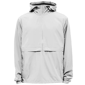 <b>Men's</b> Hooded Windproof <b>Half</b> <b>Zip</b> <b>Jacket</b> Regular Fit Solid Color Casual Spring Outdoor Wear - Product Image 1