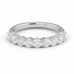 Bague d'anniversaire pour femme en or 14 carats et diamants naturels ronds à neuf pierres - Product Image 1