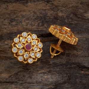 Pendientes de tuerca modernos Silver Temple 170264 chapados en oro amarillo con diamante talla princesa y perla en engaste de bisel, diseño floral y animal - Product Image 4