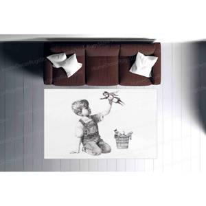 Tapis imprimé graffiti : facile à nettoyer, chambre à coucher, salon, grand Banksy Boy, tapis fin non tissé - Product Image 2