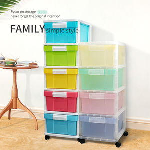 Nhà máy OEM ODM 3/4/<span class=keywords><strong>5</strong></span> lớp nhà đầy màu sắc đa năng đồ lặt vặt Kid bé nhựa lưu trữ Tủ Ngăn Kéo cho quần áo với bánh xe - Product Image 1