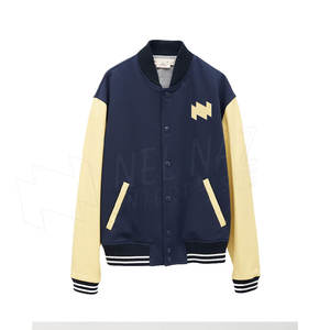 Servicios OEM, Chaqueta Universitaria al por Mayor para Hombre, Mangas Largas, Algodón/Cuero, Estilo Urbano de Invierno, Color y Logotipo Personalizados - Product Image 1