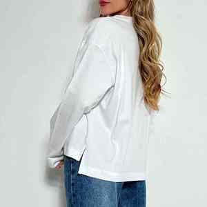 เสื้อสเวตเตอร์โอเวอร์ไซส์ผ้าฝ้ายผู้หญิง, เสื้อวอร์มวินเทจ - Product Image 4