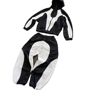 2026 Custom Men's Hooded Drawstring <b>Jogger</b> Set Track Suit <b>Polyester</b> Windbreaker Shorts Two Piece Streetwear Lightweight Summer - Product Image 2