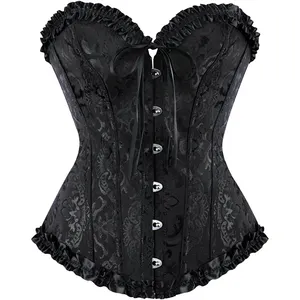 Fournisseur du Pakistan Corset Désossé en Acier Curvy Overbust Satin Front Busk Waist Curvy