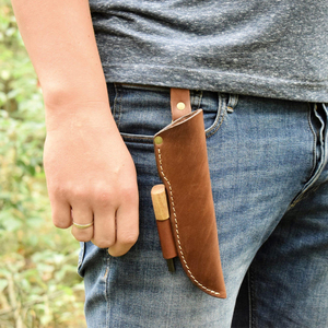 ปลอกหนังปรับแต่งได้สำหรับล่าสัตว์และมีด EDC พร้อมเข็มขัดที่แข็งแรงปลอกหนังที่ดีที่สุดสำหรับการสนับสนุน OEM - Product Image 3