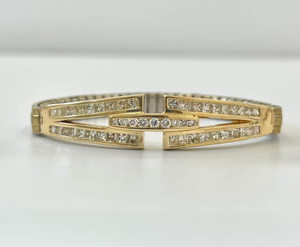 Real 18k Solid <b>Gold</b> Plated Vintage 5 Carat Natural Round Cut Diamond <b>Adjustable</b> <b>Bracelet</b> for Women's Fashion Jewelry - Product Image 1