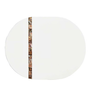 Sophisticated and Decidedly Modern Lacquer Shell <b>Placemats</b> Inlaid Mother of Pearl <b>Round</b> Table <b>Placemat</b> Mdf <b>Placemats</b> - Product Image 3