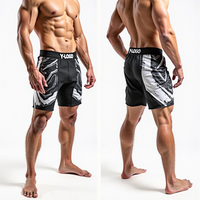 Shorts de combat MMA personnalisés imprimés par sublimation, sans Gi, BJJ, grappling, taille élastique, pour hommes, vente en gros, écologiques, respirants, séchage rapide