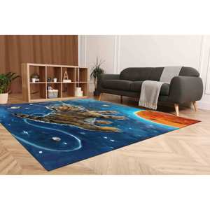 Tapis pour chat astronaute, Tapis à motifs animaux abstraits, Tapis Cosmos, Tapis animaux, Tapis imprimé, Tapis doux non tissé - Product Image 4