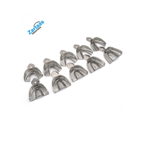 Ensemble de 10 plateaux d'empreinte dentaire pour implants dentaires de haute qualité, tailles XS, S, M, L, XL, supérieur et inférieur, en acier inoxydable
