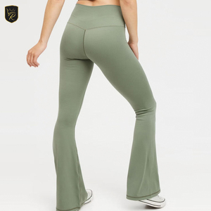 Solid Color Women Flare Yoga <b>Pants</b> Breathable High Waist Athletic Wear For Exercise Training <b>Dance</b> And Daily Activities - Product Image 2