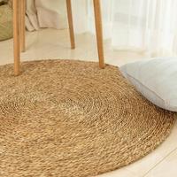 Vente en gros de tapis rustique en jonc de mer fait à la main au Vietnam tapis rond vintage en jacinthe d'eau tapis de décoration intérieure en paille de jute tapis de sol