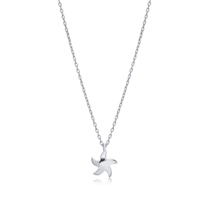 Collier à breloques en argent étoile de mer minimaliste uni en gros bijoux en argent sterling 925 faits à la main turcs pour femmes - Product Image 5