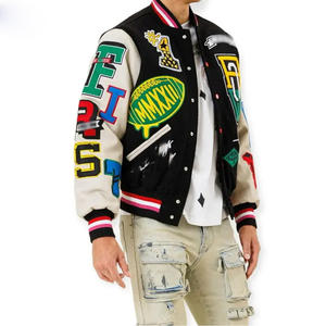 Holesale stomustomizado eslank ararsity acket Or o Men OT Elling eaether ther ade aseball acket arsity - Product Image 4