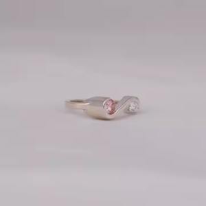 Bague de fiançailles en or massif 14KT Style classique rose & EF rond diamant cultivé en laboratoire bague plaquée or massif - Product Image 2