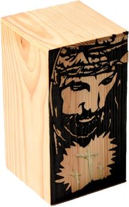 Handcrafted Pinewood Urn for Human Ashes - Cetlic cross And jesus Face Wooden <b>Box</b> - Cremation Urn for Ashes Handcrafted <b>Large</b> - Product Image 4