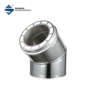 Tuyau de cheminée en acier inoxydable à double paroi isolé, coude fixe à 30 degrés - Product Image 3