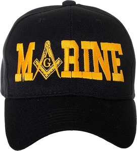 Gorra de Béisbol Bordada con la Estrella y el Compás Masónicos de los Estados Unidos, Origen Importado, Cierre de Gancho y Bucle - Product Image 3