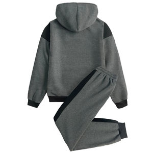 Conjunto Deportivo de Invierno Personalizado al por Mayor para Hombre, Sudadera con Capucha y Cordón Ajustable, Pantalones Jogger, 100% Algodón, Reversible, Informal, para Exteriores - Product Image 2