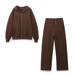 Ensemble de survêtement pour femme, veste et salopette, nouvelle collection hiver, tendance décontractée, fermeture éclair décorative, manches longues à capuche, taille élastique - Product Image 5