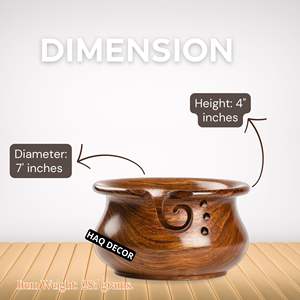 Yarn Bowl Handcrafted Rosewood Knitting Bowl for Crocheting, Yarn Winder & Hook Accessories Holder Large Yarn <b>Storage</b> Bowl - Product Image 3