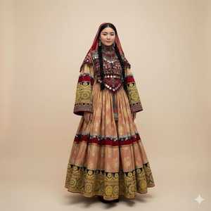 Vestido afgano con logotipo personalizado para mujer, ropa de fiesta informal, vestidos Kuchi afganos, 3 piezas, Salwar Kameez pakistaní para adultos - Product Image 2