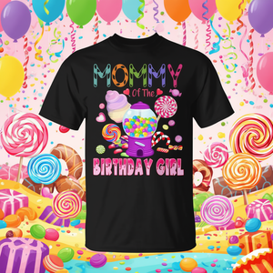 Maglietta Promozionale 'Mamma della Festa' con Design Colorato Caramella per Celebrare Giornate Speciali - Product Image 3