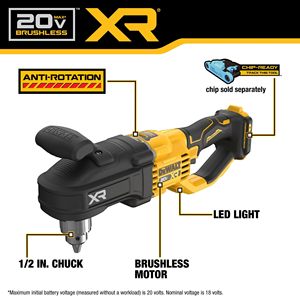 20V MAX XR Inalámbrico Sin Escobillas de 1/2 Pulgada Taladro Compacto sin Llave para Metal y Construcción, Herramientas de Bricolaje, Eléctrico, a Batería - Product Image 6